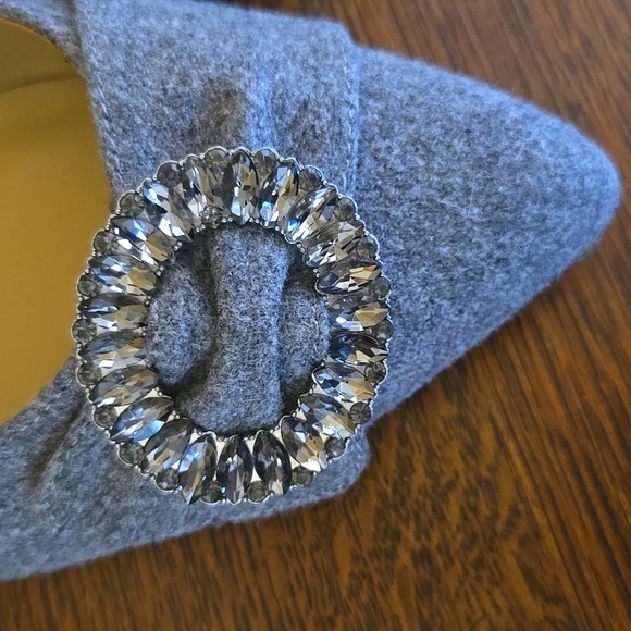 Talbots Gray Flannel Bejeweled Flats - Picture 3 of 13